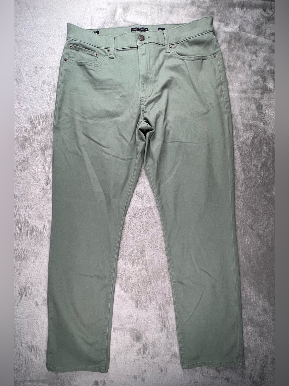 Lucky Brand 410 Athletic Straight Jeans Pants Mens 36x32 Sage Green Stretch NWT
